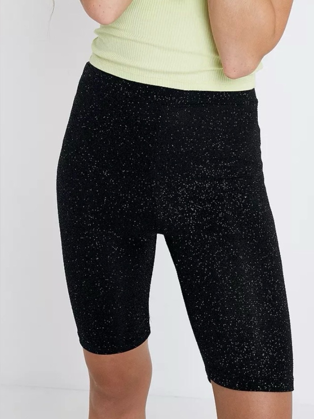 Urban Outfitters NWT black glitter bike shorts, XS